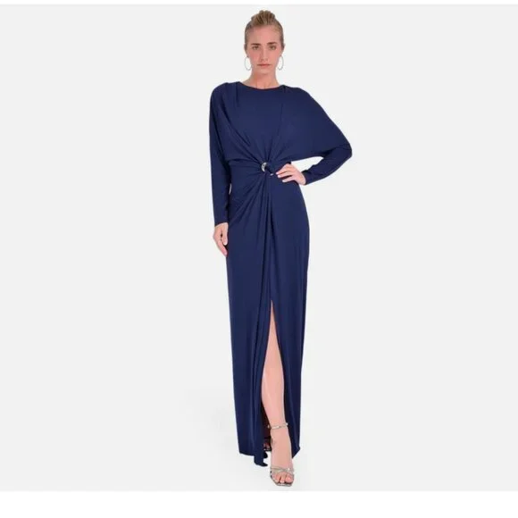 SimkHai Maisie Long Sleeve Dress in Midnight - Picture 3 of 10